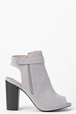 Boohoo Open Back Peeptoe Shoe Boots