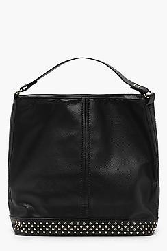 Boohoo Rosie Studded Base Hobo Day Bag