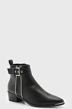 Boohoo Double Zip Chelsea Ankle Boots