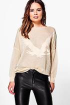 Boohoo Greta Eagle Print Sweatshirt