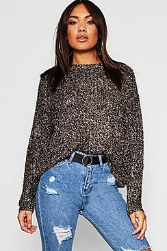 Boohoo Fisherman Tinsel Yarn Crew Neck Jumper