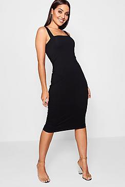 Boohoo Square Neck Bodycon Midi Dress