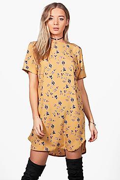 Boohoo Erin Floral Woven Shift Dress