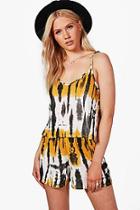 Boohoo Daisy Tie Dye Crop & Flippy Short Co-ord