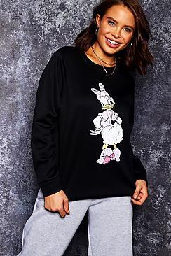 Boohoo Disney Daisy Distressed Sweat