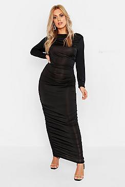 Boohoo Plus Ruched Side Midi Dress