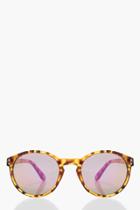 Boohoo Maya Plastic Frame Sunglasses Brown
