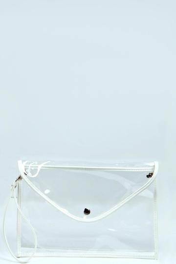 Boohoo Darcy Perspex Envelope Clutch Bag - Clear
