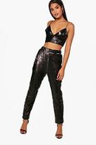 Boohoo Matte Sequin Relaxed Luxe Trousers