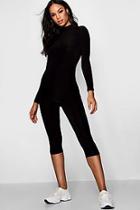 Boohoo Tall Brooke Slinky High Neck Unitard Jumpsuit