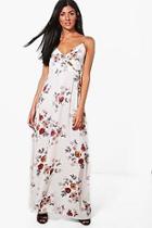 Boohoo Charlotte Floral Wrap Front Maxi Dress