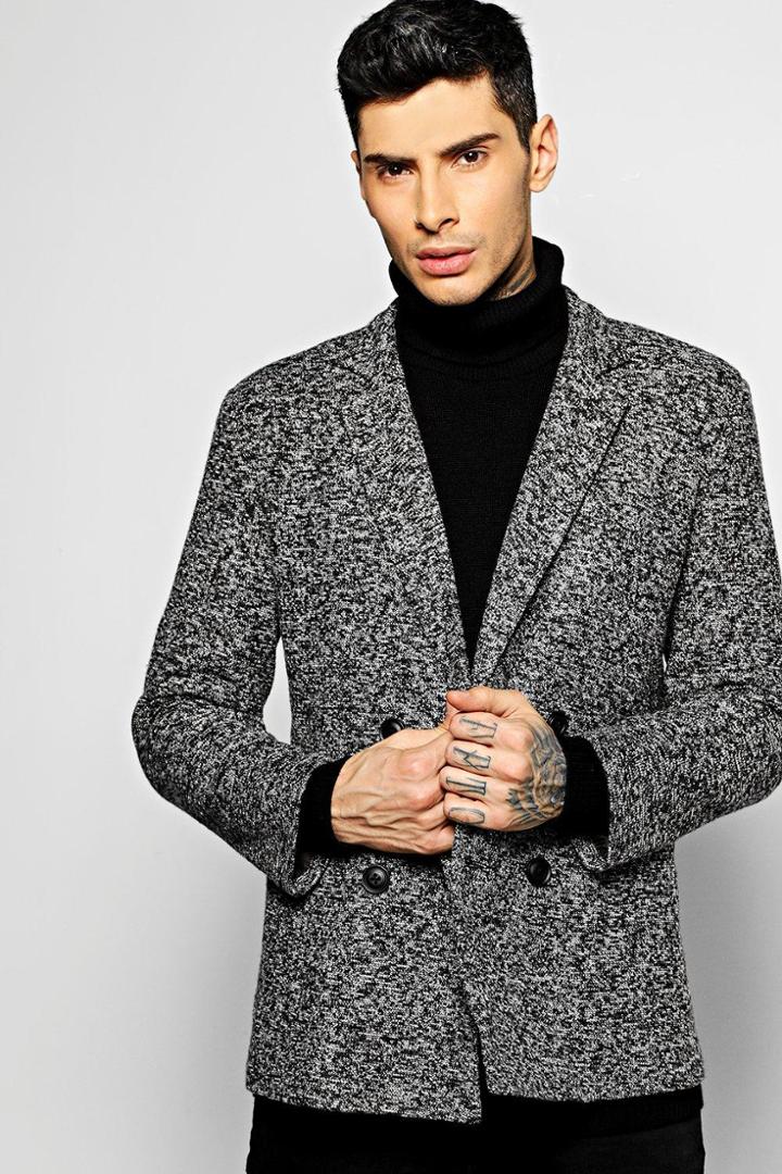Boohoo Double Breasted Smart Blazer Black