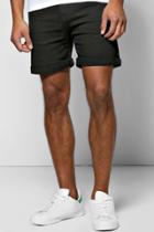 Boohoo Skinny Fit Black Denim Shorts In Short Length Black