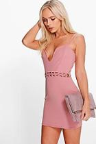 Boohoo Petite Stacey Strappy Waist Detail Bodycon Dress