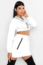 Boohoo Reflective Cropped Track Top