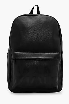 Boohoo Man Embossed Pu Backpack