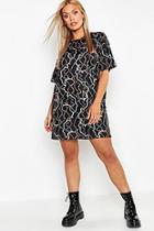 Boohoo Plus Chain Print Oversized T-shirt Dress