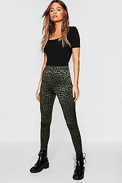 Boohoo Leopard Print Jacquard Leggings