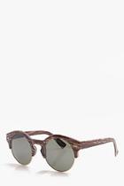 Boohoo Wood Effect Retro Sunglasses