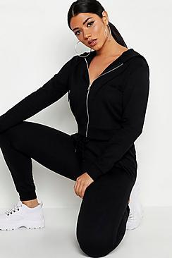Boohoo Zip Through Crop Hooded Tracksuit
