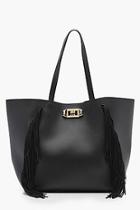 Boohoo Olivia Fringe & Lock Shopper Bag