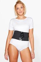 Boohoo Plus Lottie Corset Belt 2 In 1 Bodysuit