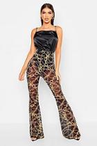 Boohoo Chain Print Mesh Flared Trousers
