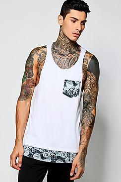 Boohoo Skater Length Rose Pocket Racer Vest