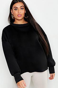 Boohoo Plus Raw Edge Sweat Top
