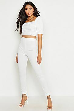 Boohoo Tall High Waist Skinny Trousers