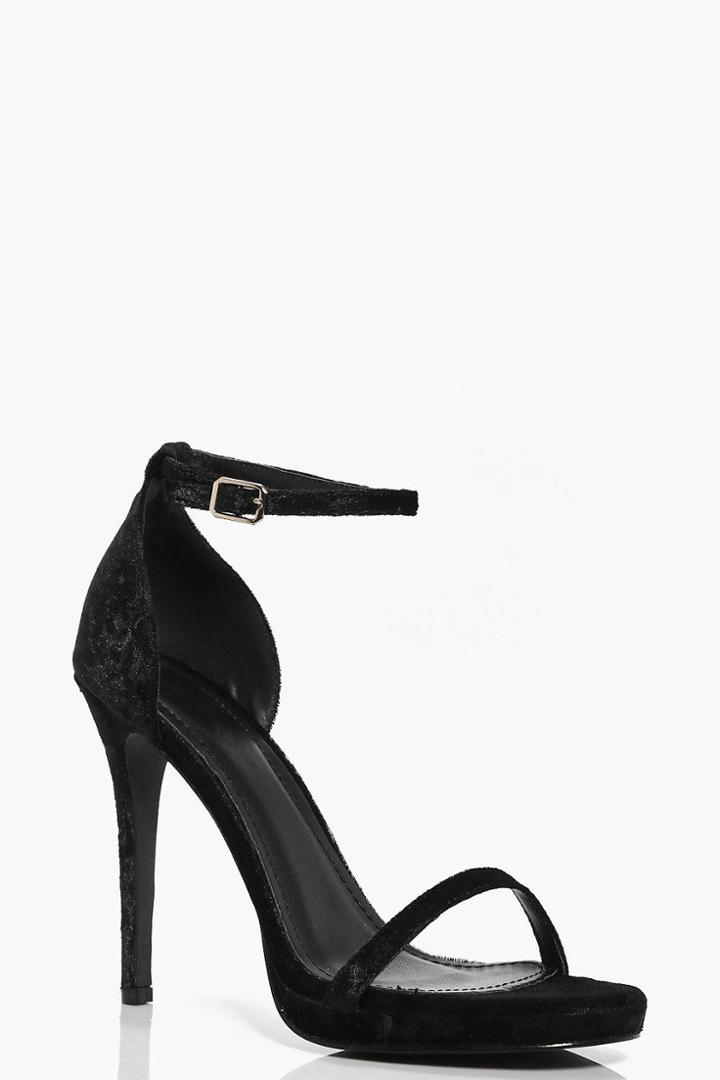 Boohoo Hannah Platform Two Part Sandal Black