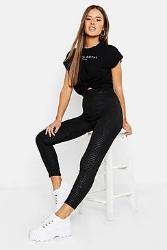 Boohoo Petite Snake Embossed Legging