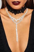 Boohoo Halloween Lace & Diamante Layered Choker