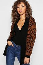 Boohoo Animal Jacquard Knitted Cardigan