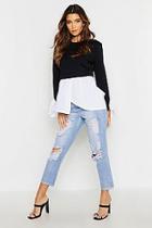 Boohoo Double Layer Sweat Smock Top