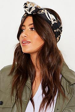 Boohoo Chain Print Wire Tie Oversized Headscarf