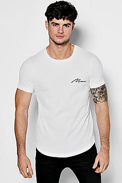 Boohoo Man Embroidered Honey Comb Textured T-shirt