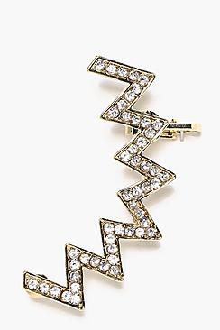 Boohoo Abigail Diamante Zig Zag Ear Cuff