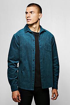 Boohoo Long Sleeve Cord Over Shirt