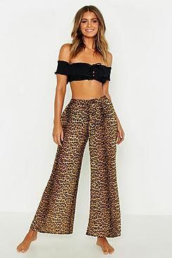 Boohoo Animal Print Beach Trousers
