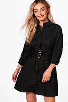 Boohoo Corset Shirt Dress