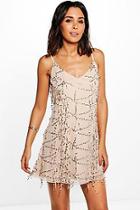 Boohoo Taylor Strappy Sequin Swing Dress