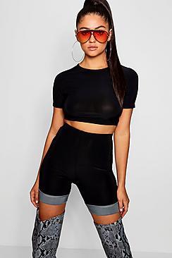 Boohoo Contrast Panel Cycle Short