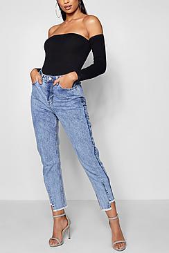 Boohoo Sophie High Waist Step Hem Mom Jeans
