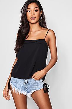 Boohoo Ruby Square Neck Plain Woven Cami