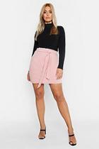 Boohoo Plus Crepe Tie Belt Mini Skirt