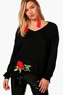Boohoo Grace Embroidered Jumper