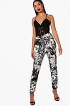 Boohoo Giana Floral Skinny Stretch Pants