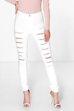 Boohoo Avah High Rise Ultra Rip Skinny Jeans