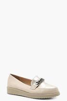 Boohoo Erin Chain Detail Cleated Loafers